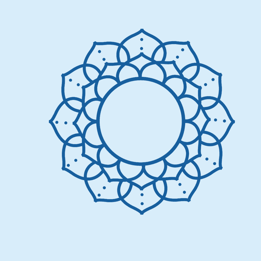 Image of a mandala, a geometric design that symbolizes the cosmos. Learn yoga meditation with MeditationAir